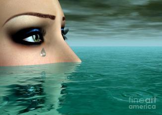drowning-in-a-sea-of-tears-sandra-bauser-digital-art